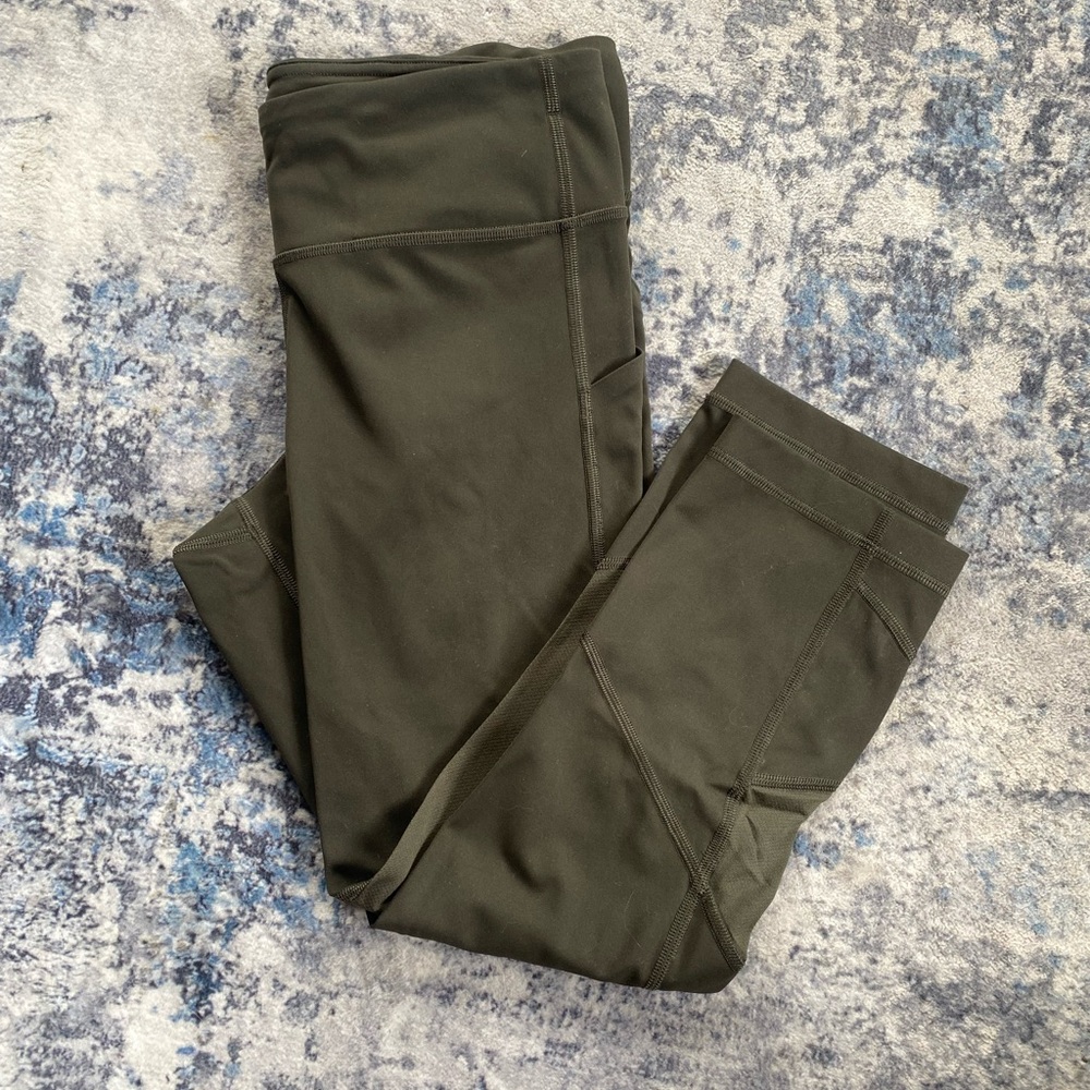 Olive Green Lululemon Crop Leggings